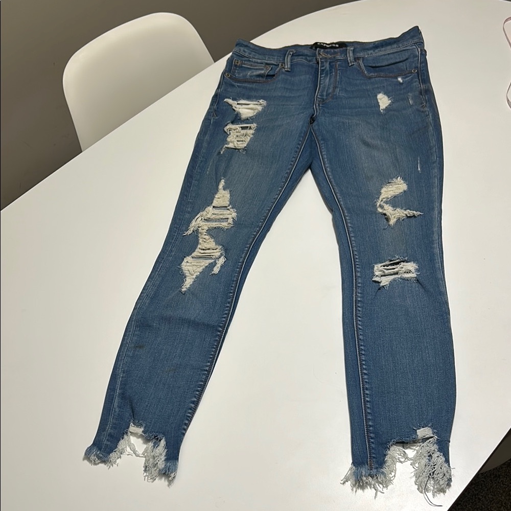 Women’s Express Stretch Performance Distressed An… - image 1